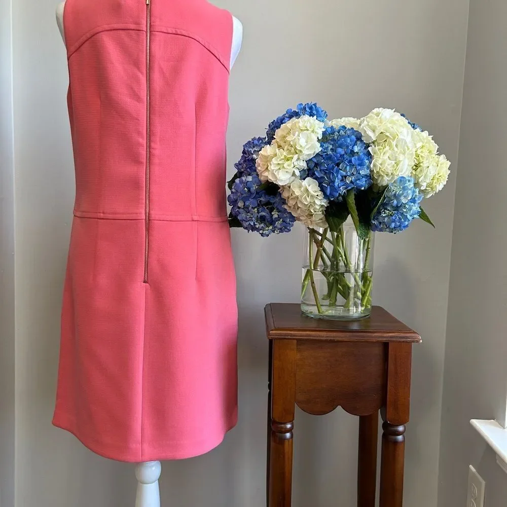 Ann Taylor Pink Sheath Dress Bateau Neckline Sleeveless